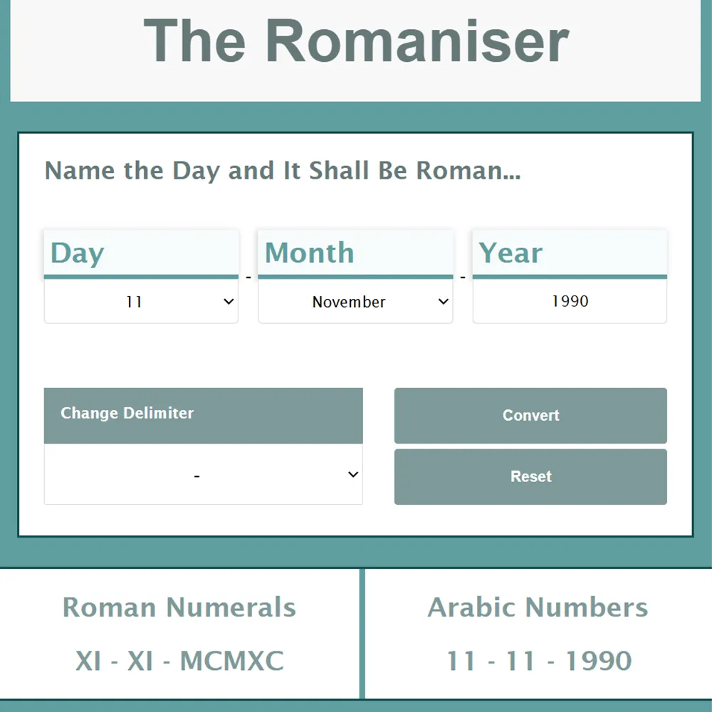 numeral converter screenshot